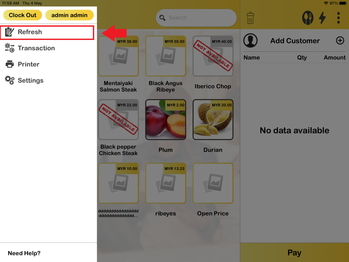 How to perform Refresh Function in BIGPOS app? – BIGPOS Support