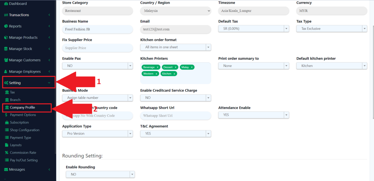 How to enable or disable the Takeaway service charge in web admin ...